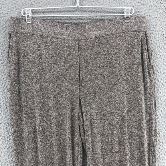 J Jill Pants Womens Medium Petite Gray Wearever Marled Crop Pull On Cuffed Ankle - Picture 2 of 13